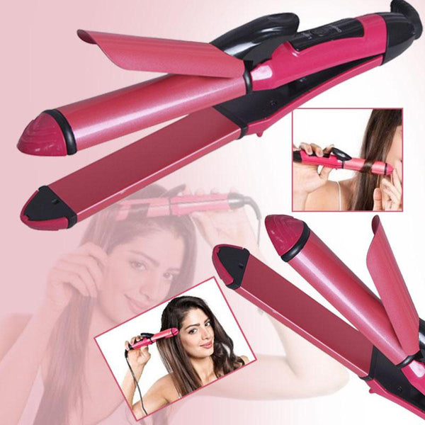 2 in 1 Hair Curler & Straightener